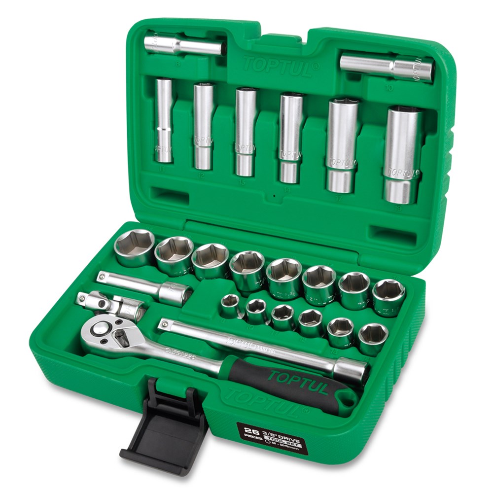 3/8″ Dr Metric Socket Set - TOPTUL